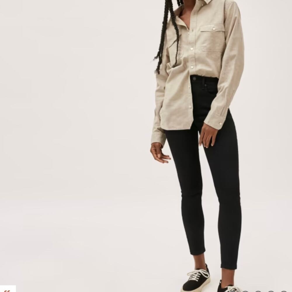 Everlane Size 26/2 Black Authentic Stretch High Rise Ankle Skinny Denim Jeans